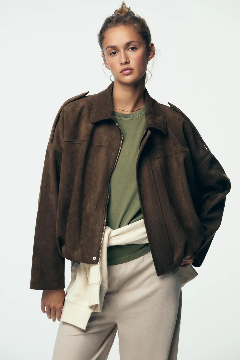 Celestelle™ | Veste Oversize Suédée – Élégance Décontractée