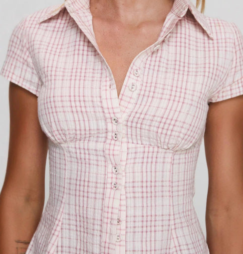 Celestelle™ | Blouse cintrée à carreaux