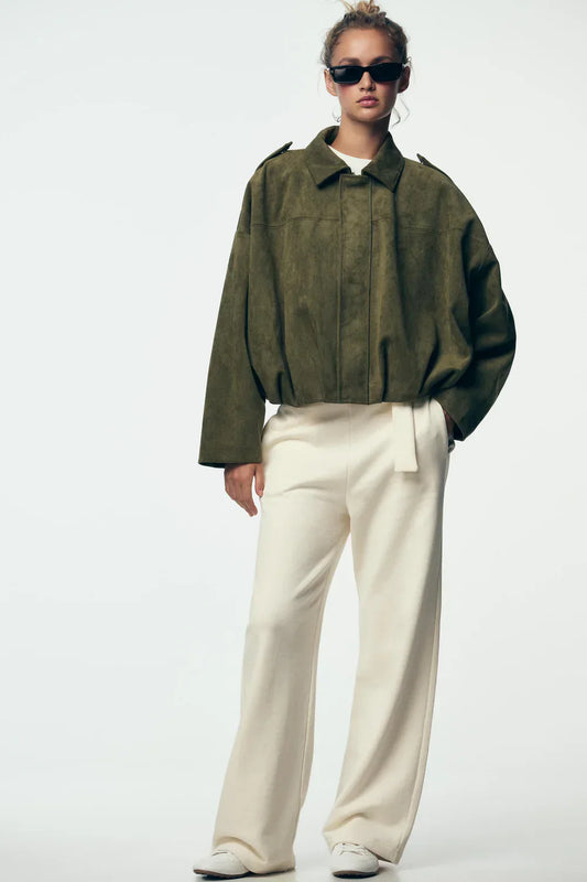 Celestelle™ | Veste Oversize Suédée – Élégance Décontractée