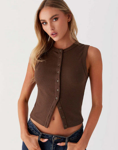 Celestelle™ | Haut sans manches à boutons