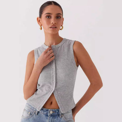 Celestelle™ | Haut sans manches à boutons